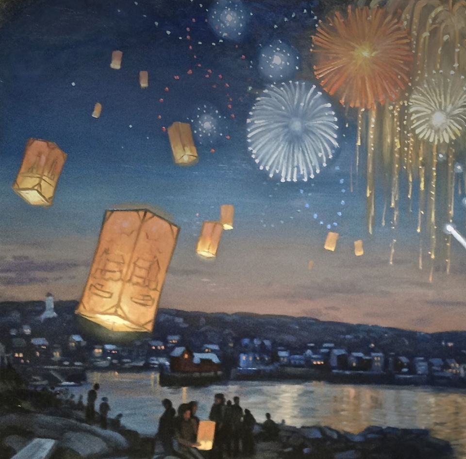 Rockport Fireworks - Ken Knowles Painting